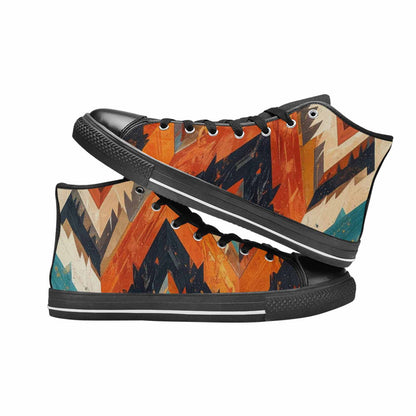 WOMEN'S Southwestern Geometric Diamond High Top Canvas Dreamcore Custom Sneakers