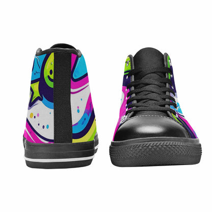 WOMEN'S Acid Wash Cartoon High Top Canvas Dark Academia Shoes
