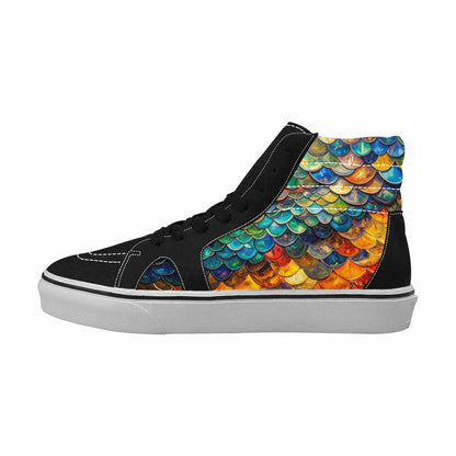 MEN'S Reptile Scale High Top Canvas Vibrant Chaos Sneakers