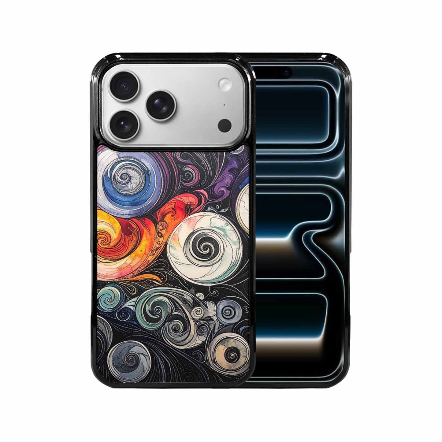 iPhone 17 Pro Max Case — Tie Dye Swirls (black Tie Dye, Customized Protective Case