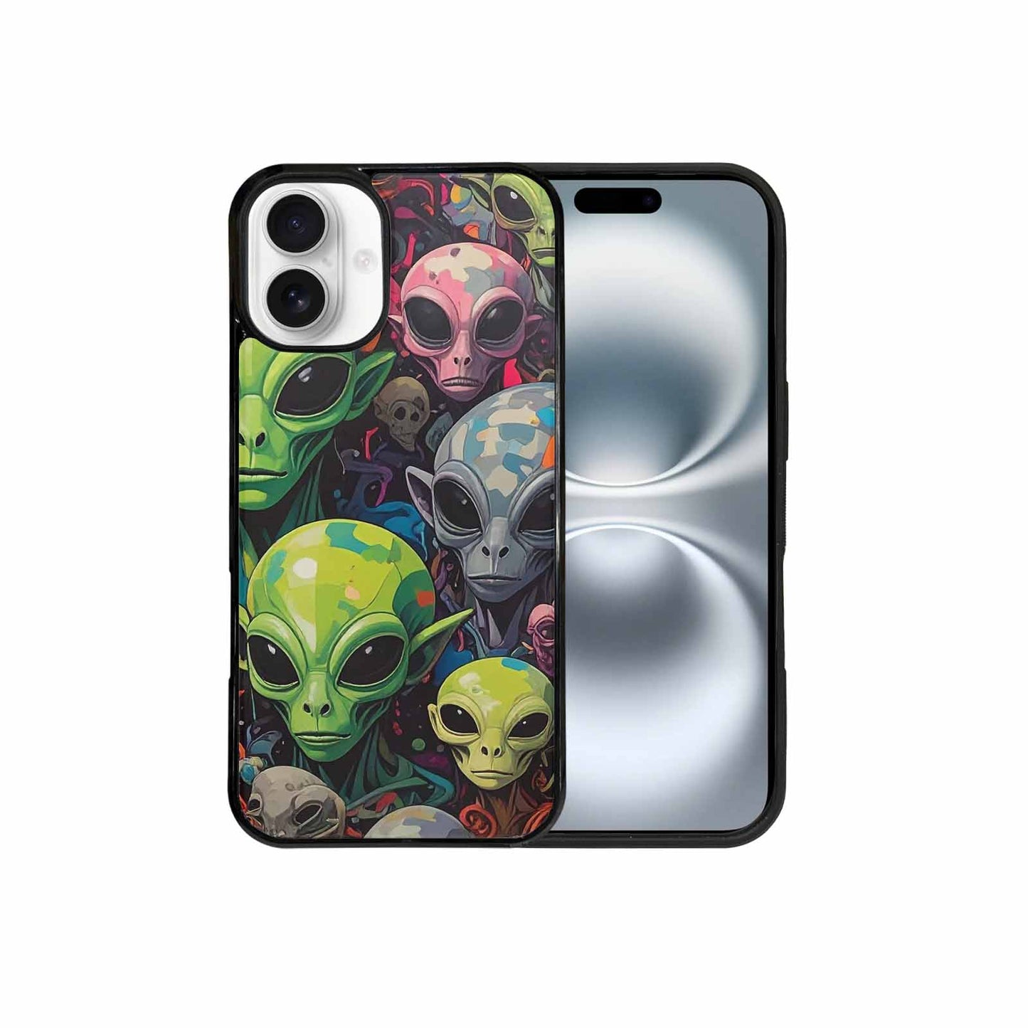 iPhone 16 Plus Case — Aliens Camo Aliens Pattern Hundreds Of, Original Design Phone Case