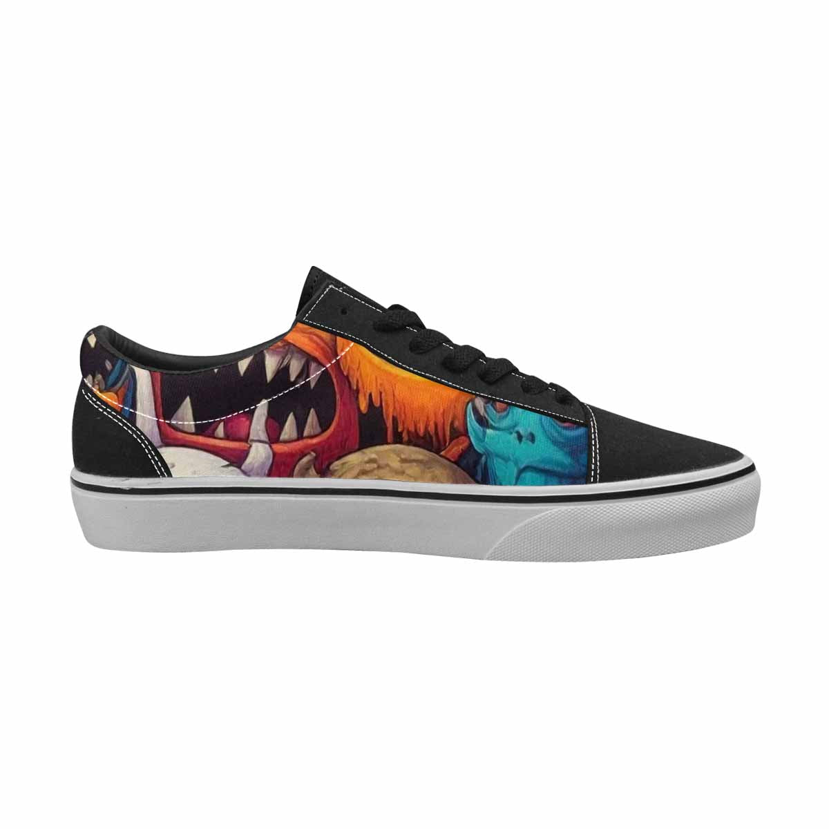 WOMEN'S Monsters (general) Cartoon Monst Lace-Up Canvas Melting Art Custom Sneakers