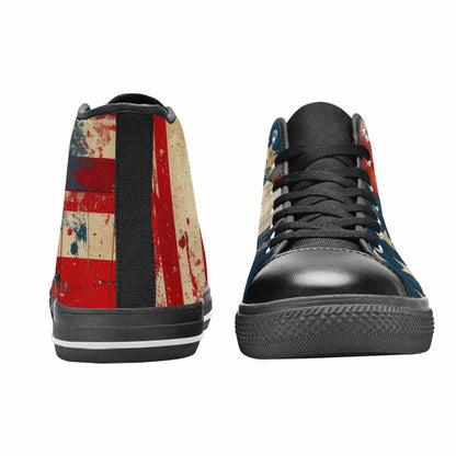 MEN'S American Flag Stars High Top Canvas Y2K Custom Shoes