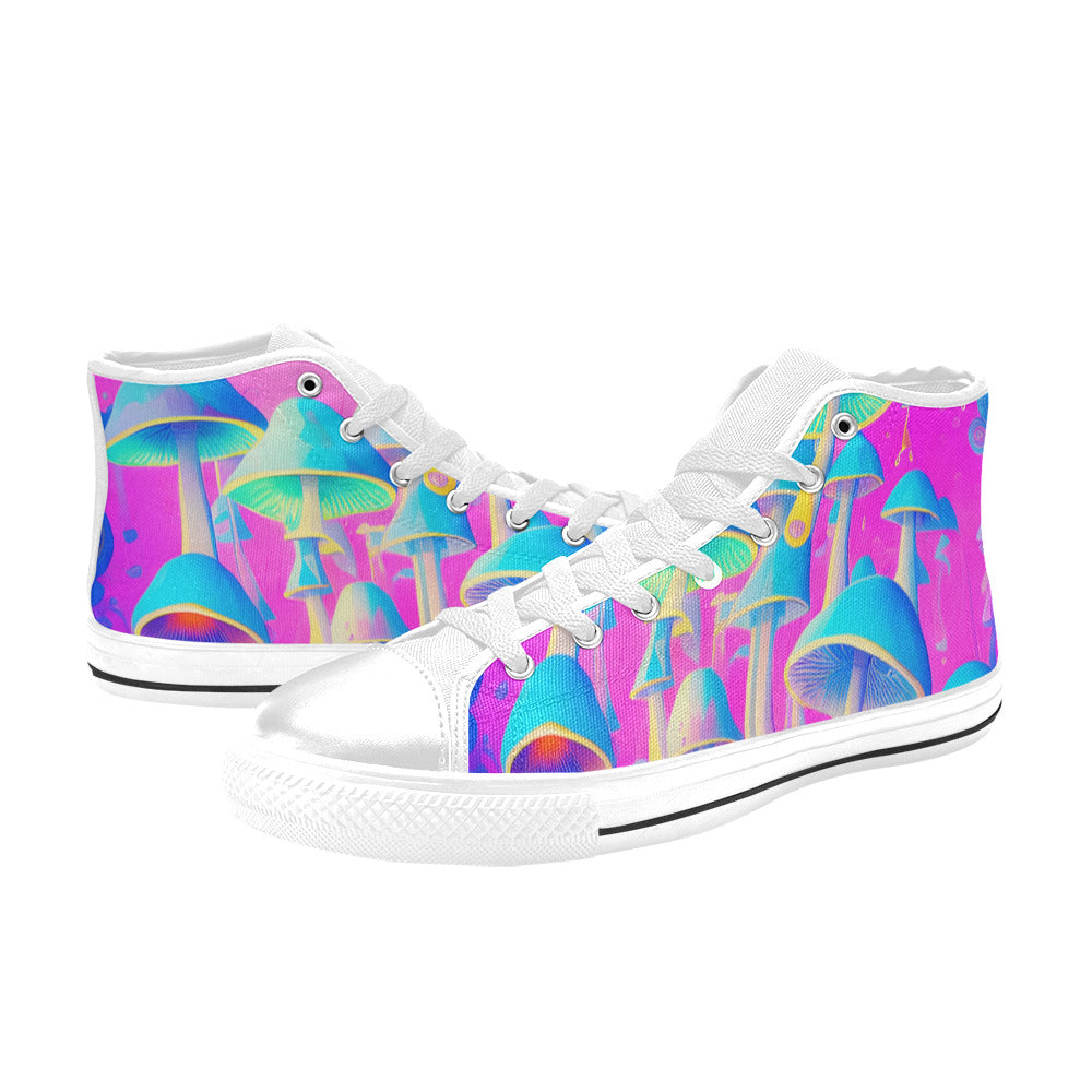 MEN'S Cc Mushroom Art 2 High Top Canvas Surreal Shoes