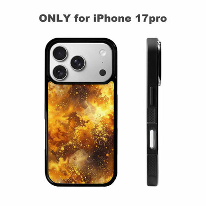 iPhone 17 Pro Case — Galaxy Art Golden Cosmic Glow Galaxy, Original Design Phone Case