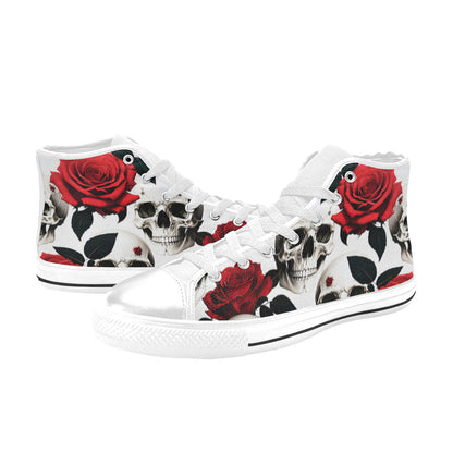 MEN'S Skulls Roses Deluxe 5 High Top Canvas Dark Academia Sneakers