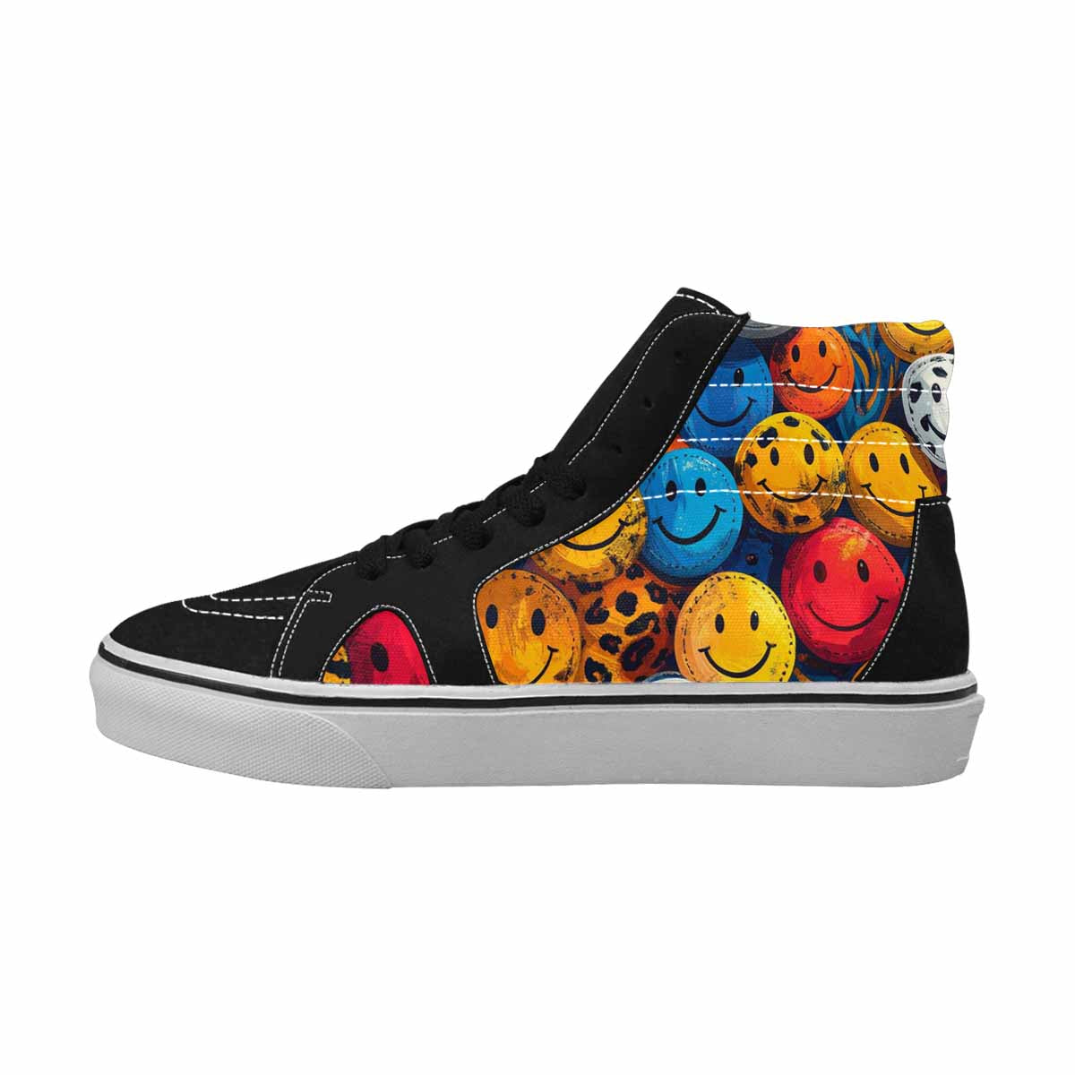 MEN'S Smiley Faces High Top Canvas Dark Academia Sneakers