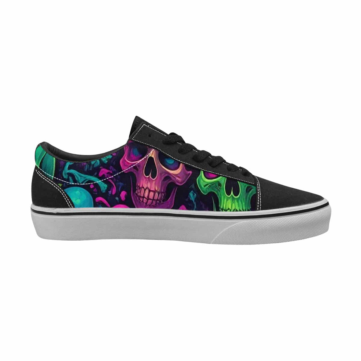 MEN'S Skulls - Neon Canvas Lace-Up Y2K Custom Sneakers