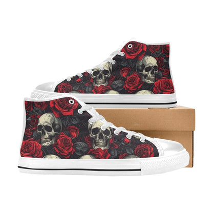 WOMEN'S Skull And Roses High Top Canvas Y2K Sneakers