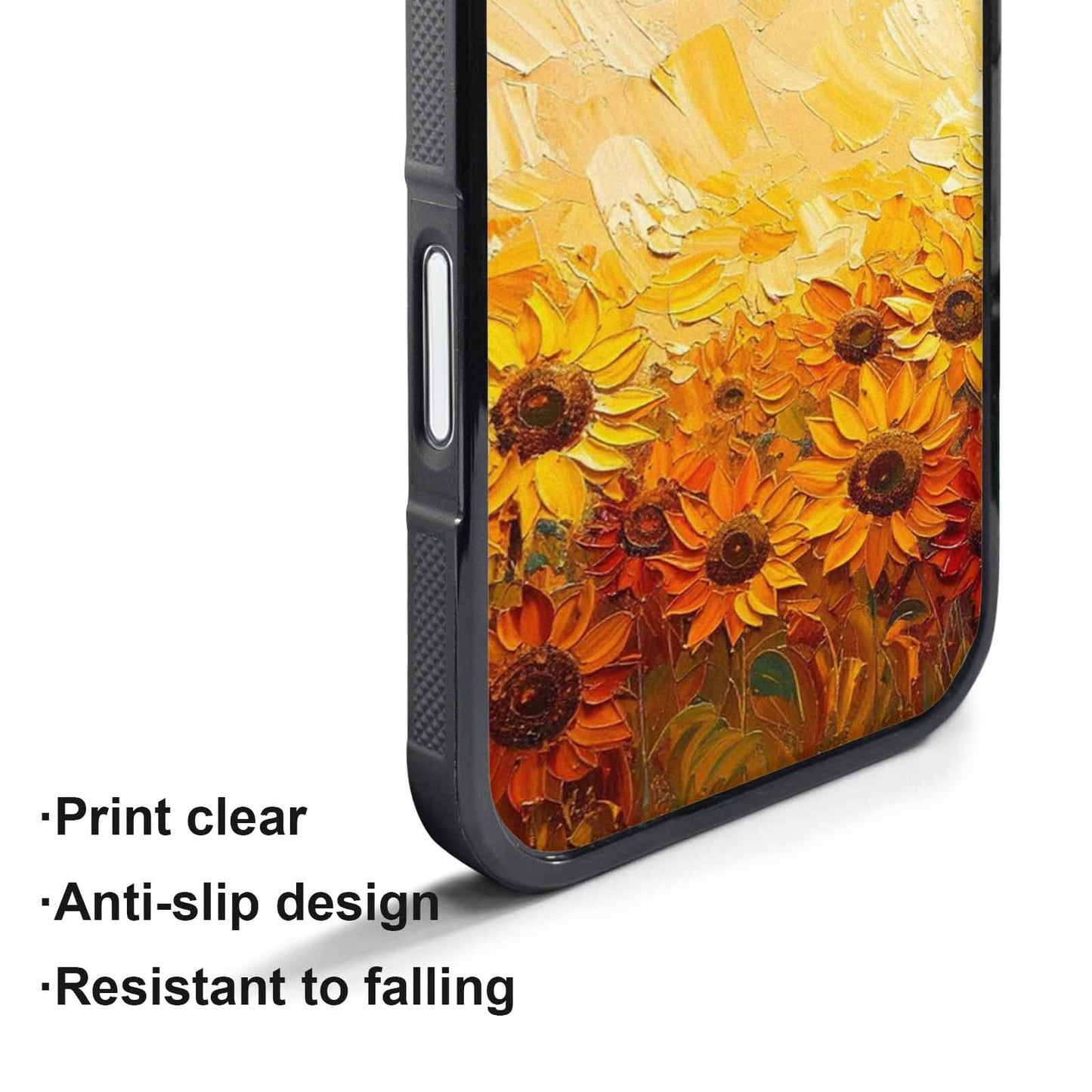 iPhone 17 Pro Case — Impressionist Sunflower Brushstroke Pattern Hundreds Floral, Custom Art Phone Cover