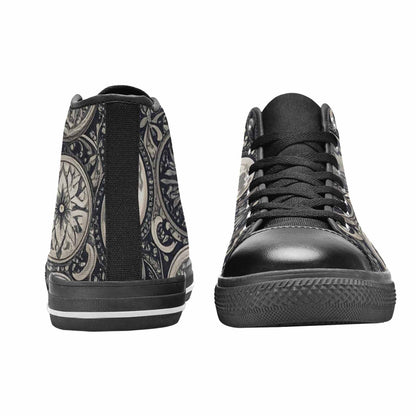 WOMEN'S Wolves Everywhere Collage High Top Canvas Wallpaper Art Custom Sneakers