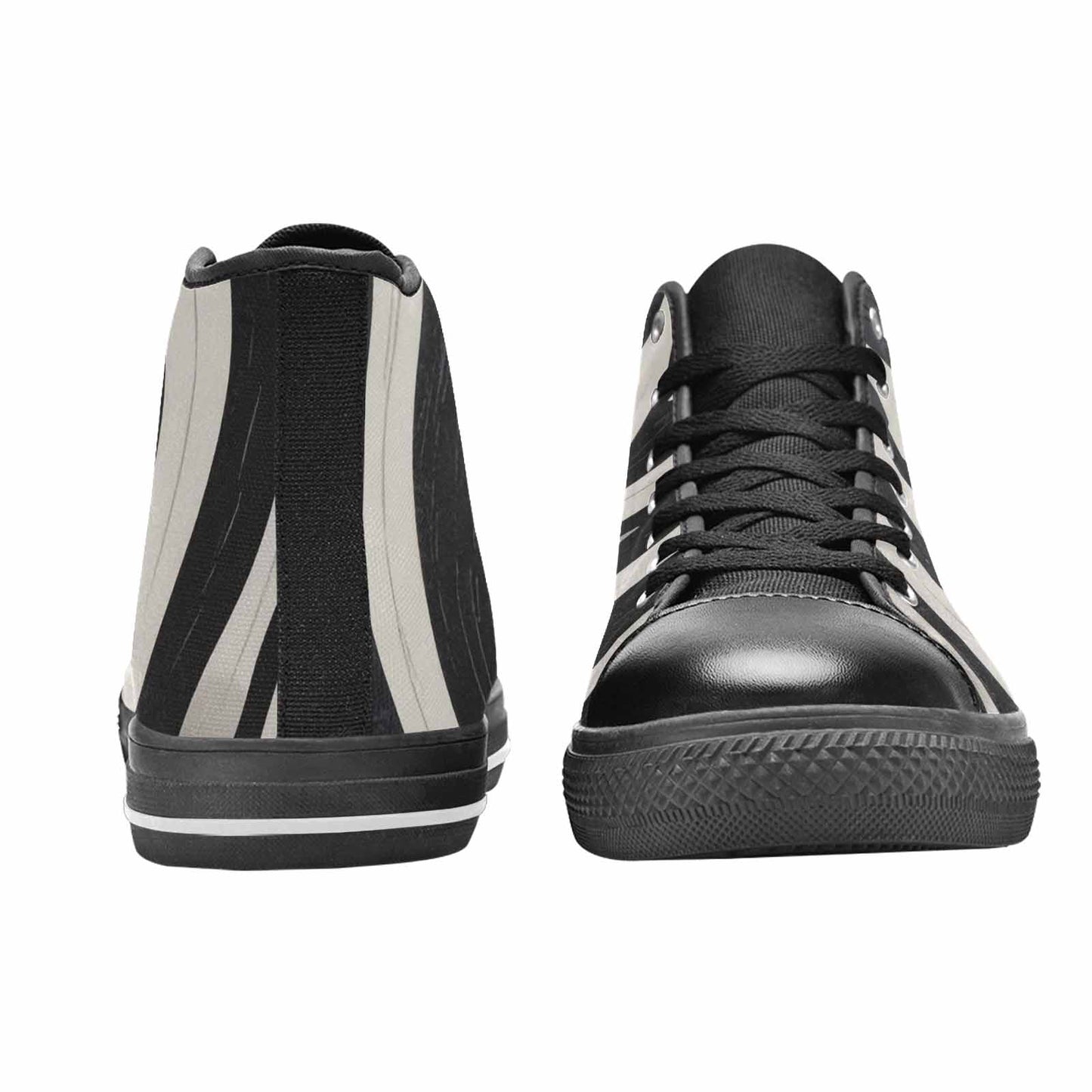 MEN'S Modern Zebra Stripe High Top Canvas Grunge Sneakers