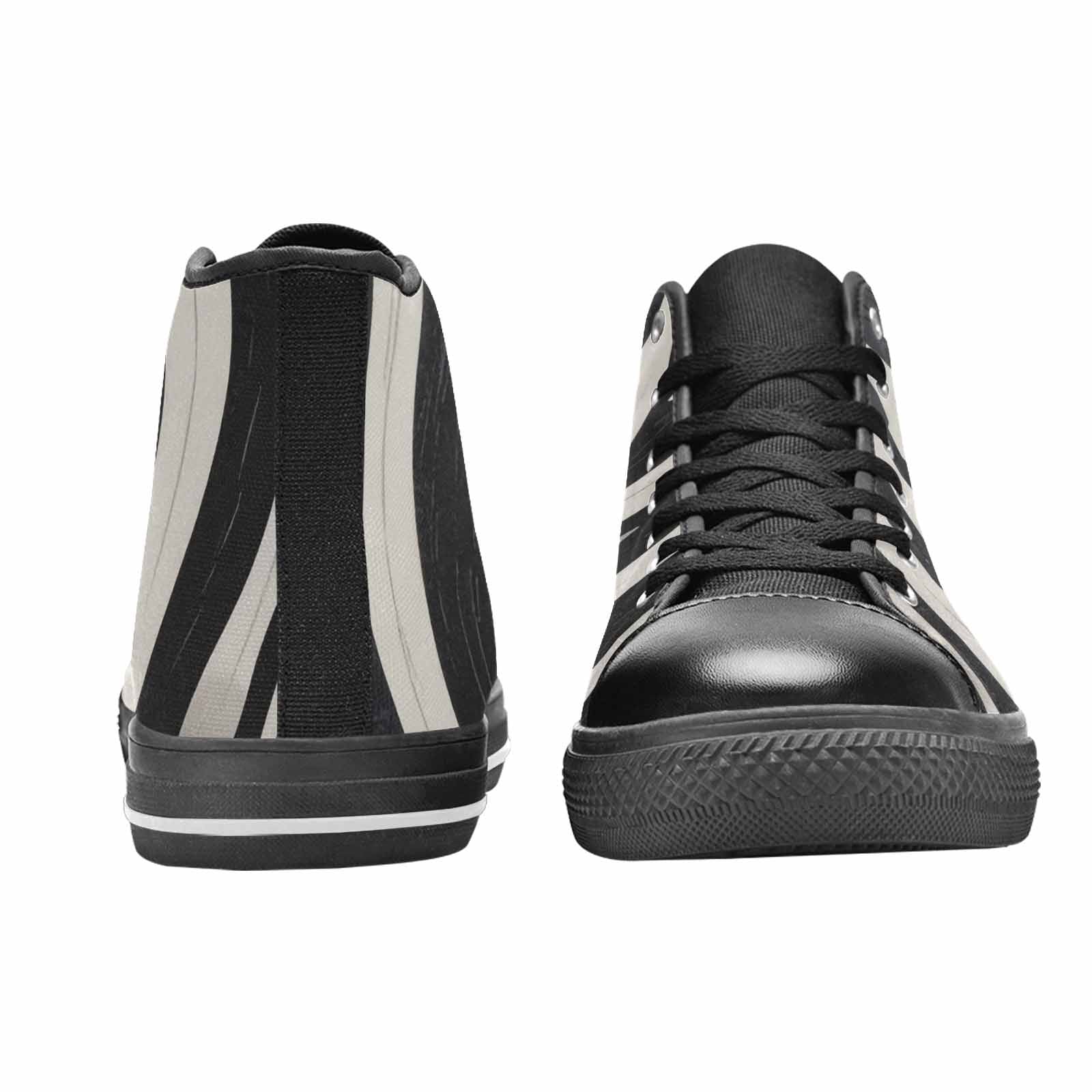 MEN'S Modern Zebra Stripe High Top Canvas Grunge Sneakers
