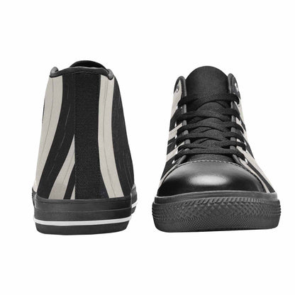 MEN'S Modern Zebra Stripe High Top Canvas Grunge Sneakers