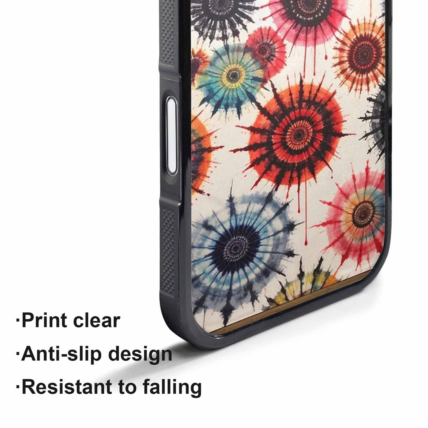 iPhone 17 Air Case — Tie Dye Swirls Black Red Tie, Personalized Phone Case