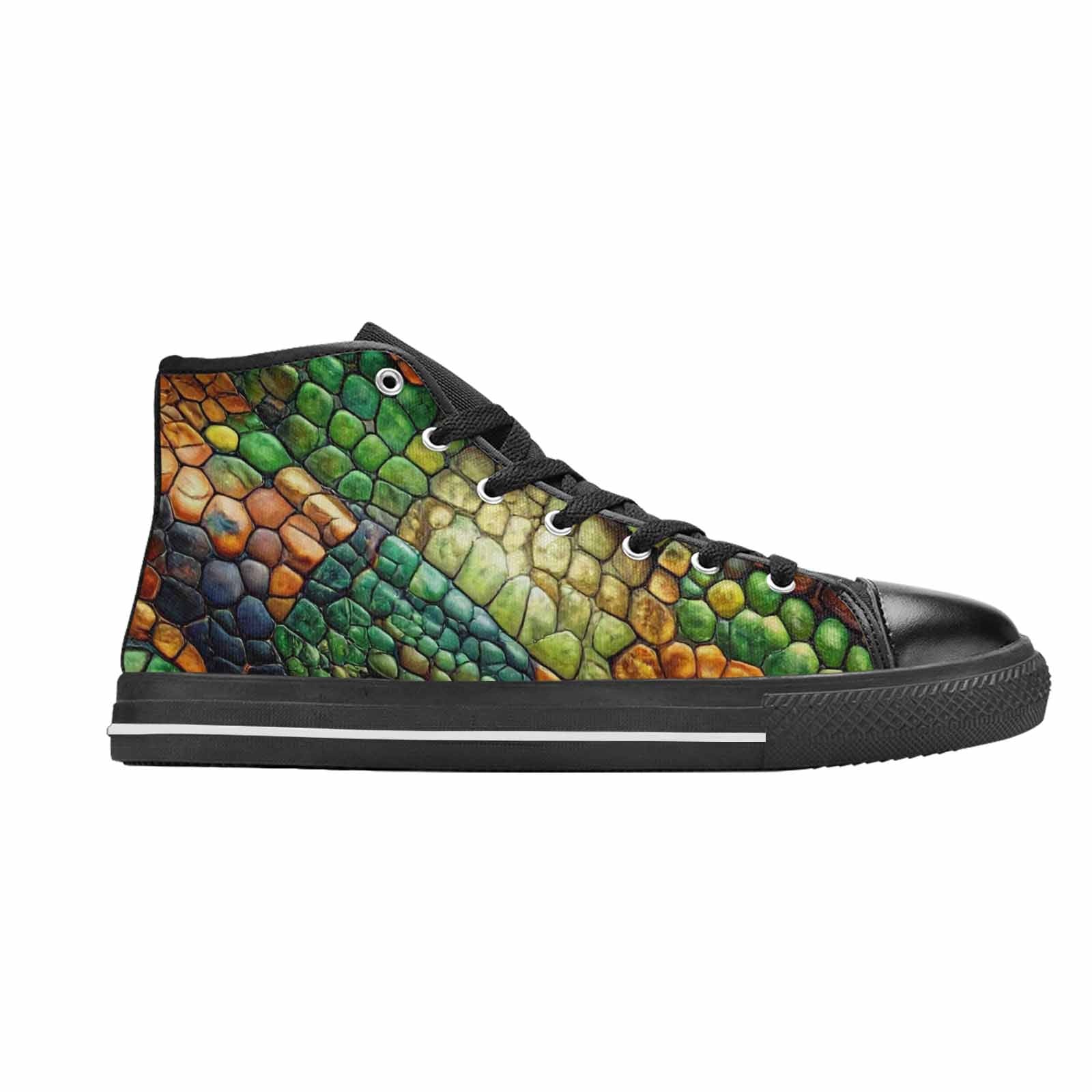 MEN'S Snake Skin Reptile High Top Canvas Dreamcore Custom Shoes