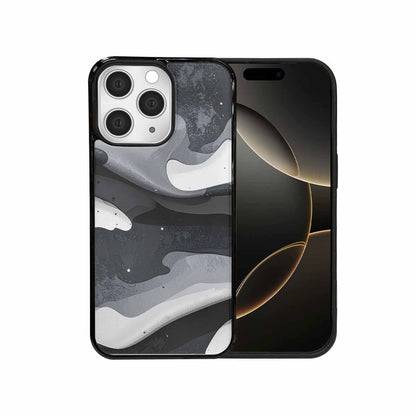 iPhone 15 Pro Max Case — Grey Camo Print, Custom Print Case Cover