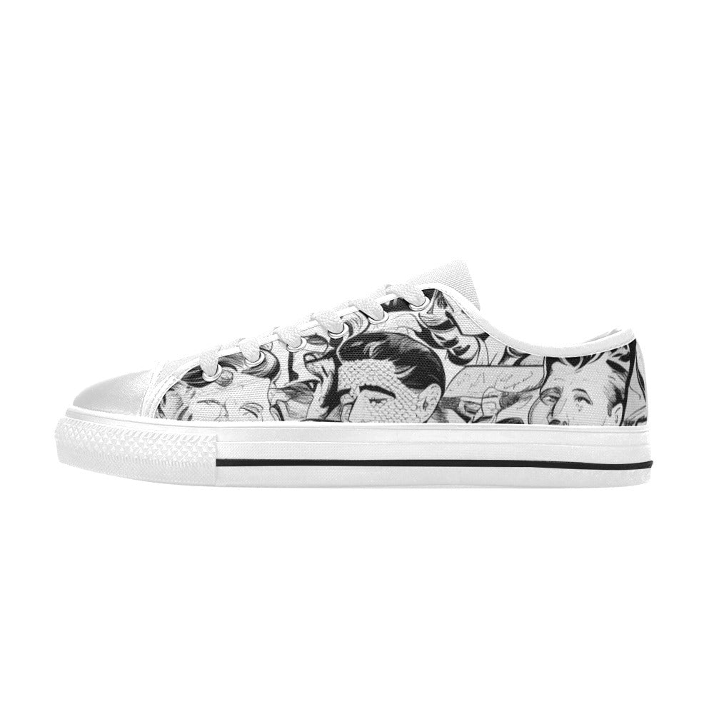 MEN'S Cc Retro Faces 4 Canvas Wallpaper Art Custom Sneakers