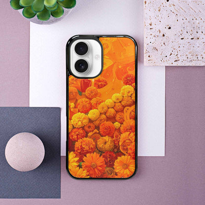 iPhone 16 Case — Marigold Day Of The Dead Marigold, Custom Print Case Cover