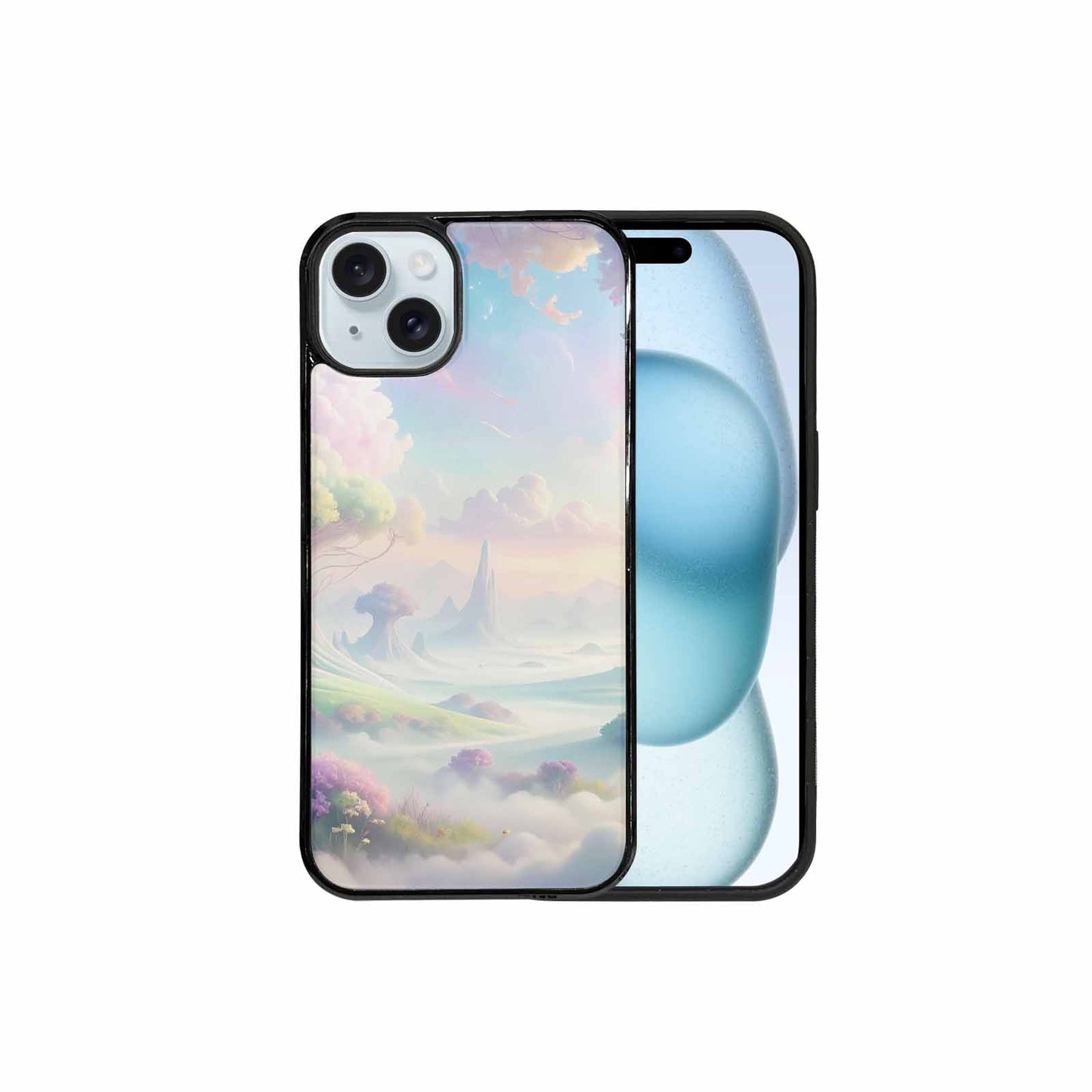 iPhone 15 Plus Case — Surrealist Dreamscape Illustration Pattern, Custom Print Case Cover
