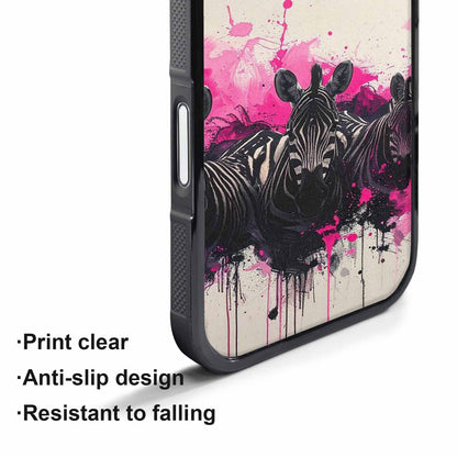 iPhone 17 Pro Max Case — Black &amp; Pink Ink Animal Print, Custom Made Phone Cover