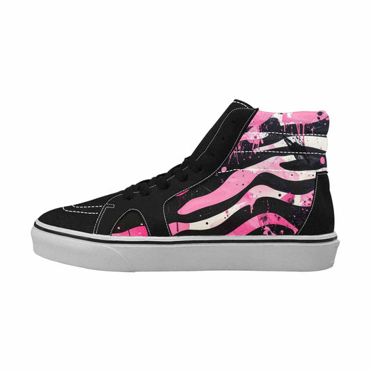 MEN'S Zebra Stripe Burst High Top Canvas Cottagecore Custom Sneakers