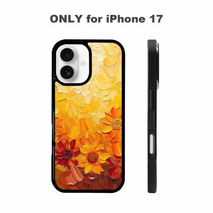 iPhone 17 Case — Impressionist Sunflower Brushstroke Pattern Floral, Custom Designed Case Cover
