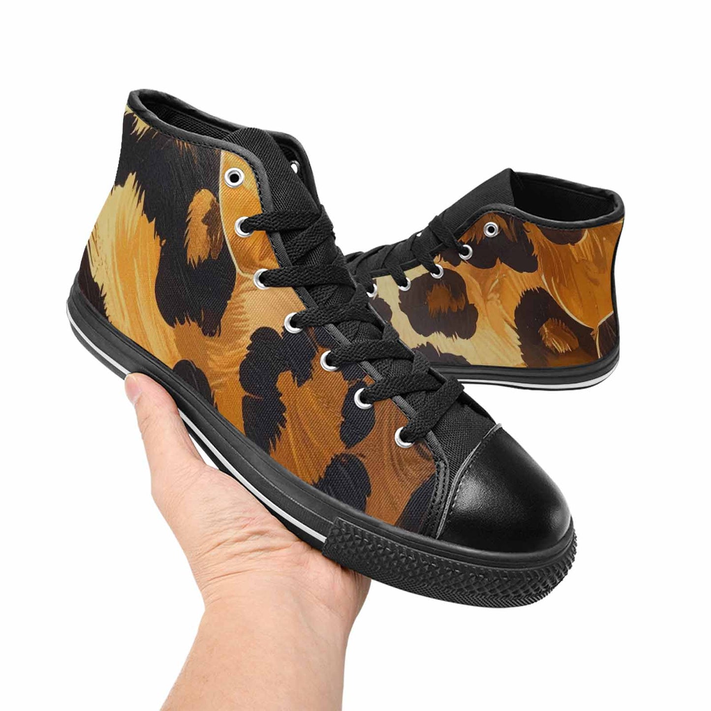 WOMEN'S Leopard Soft Airbrush Gradient High Top Canvas Aesthetic Shoes
