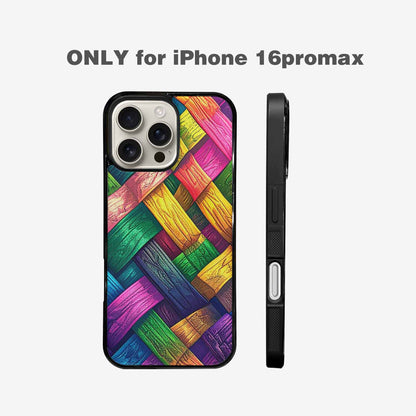 iPhone 16 Pro Max Case — Polysexual Flag Color Theme Small Rainbow, Custom Printed Phone Case