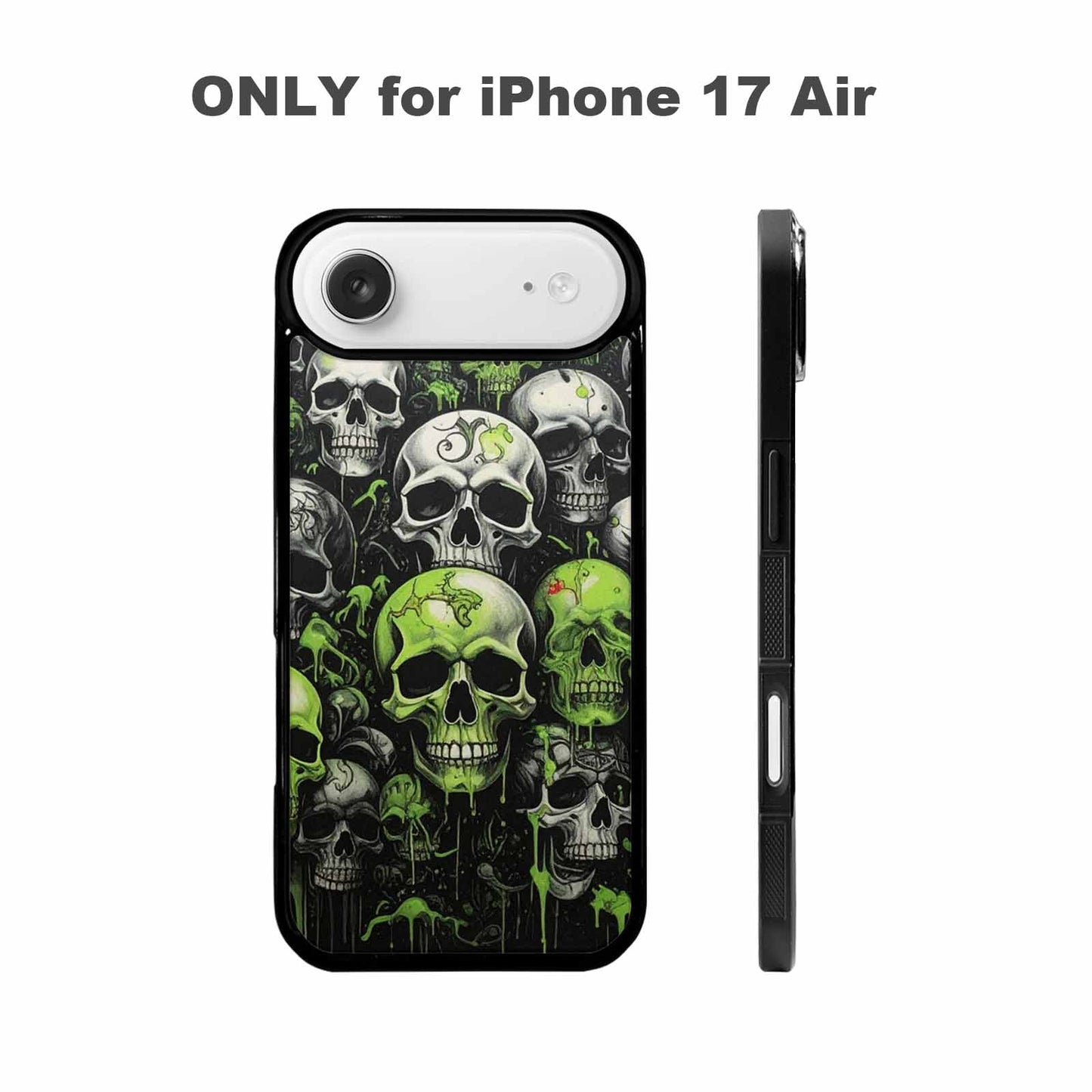 iPhone 17 Air Case — Skulls General Black Green Ink Gothic, Custom Print Case Cover