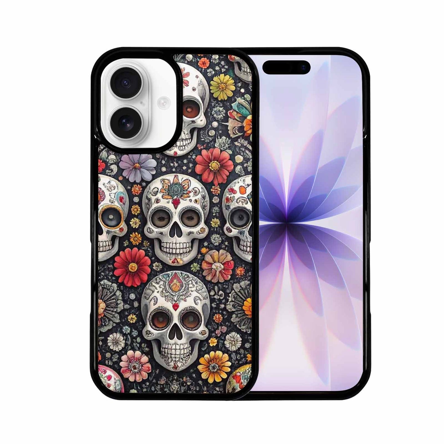 iPhone 17 Case — Greyscale Black And White Gothic Skulls, Unique Phone Case Design