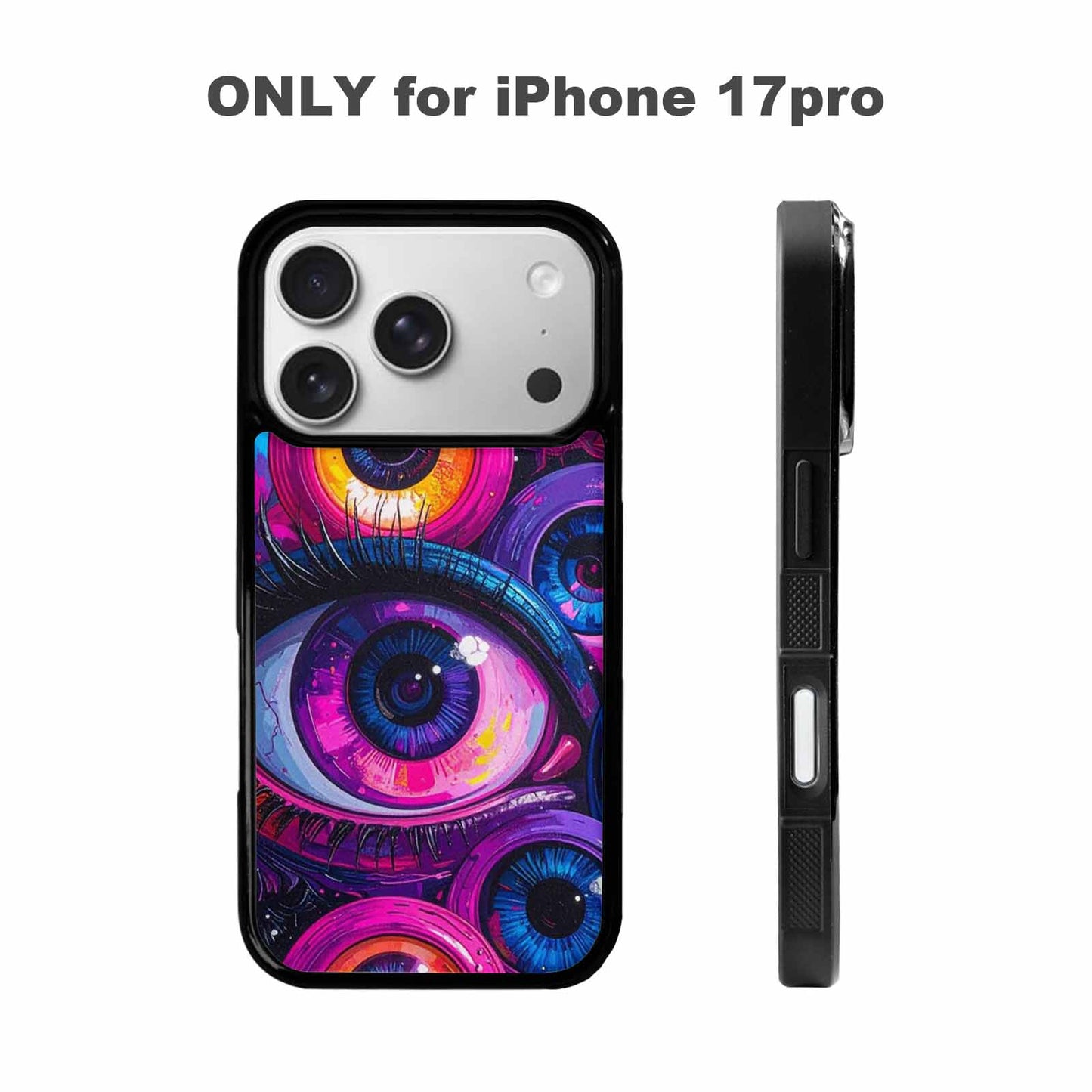 iPhone 17 Pro Case — Seamless Tileable Pattern Of Overlapping Cartoon, Custom Printed Phone Case