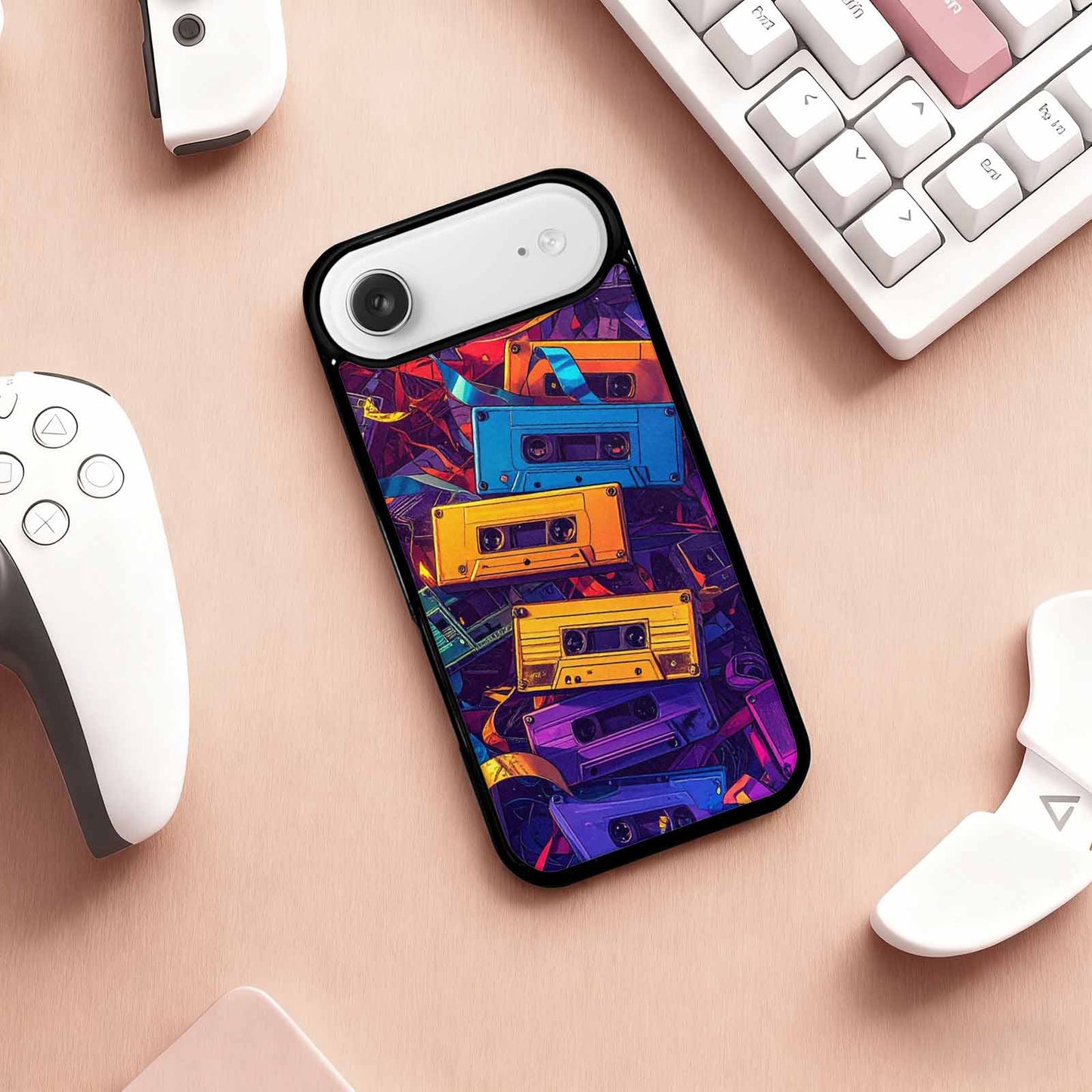 iPhone 17 Air Case — Retro Cassette Tape Pattern Hundreds Retro, Personalized Phone Case