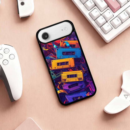 iPhone 17 Air Case — Retro Cassette Tape Pattern Hundreds Retro, Personalized Phone Case