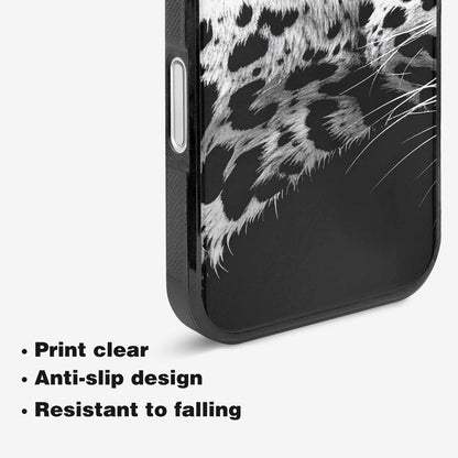iPhone 16 Plus Case — Leopard Print Black And White Style, Customized Protective Case