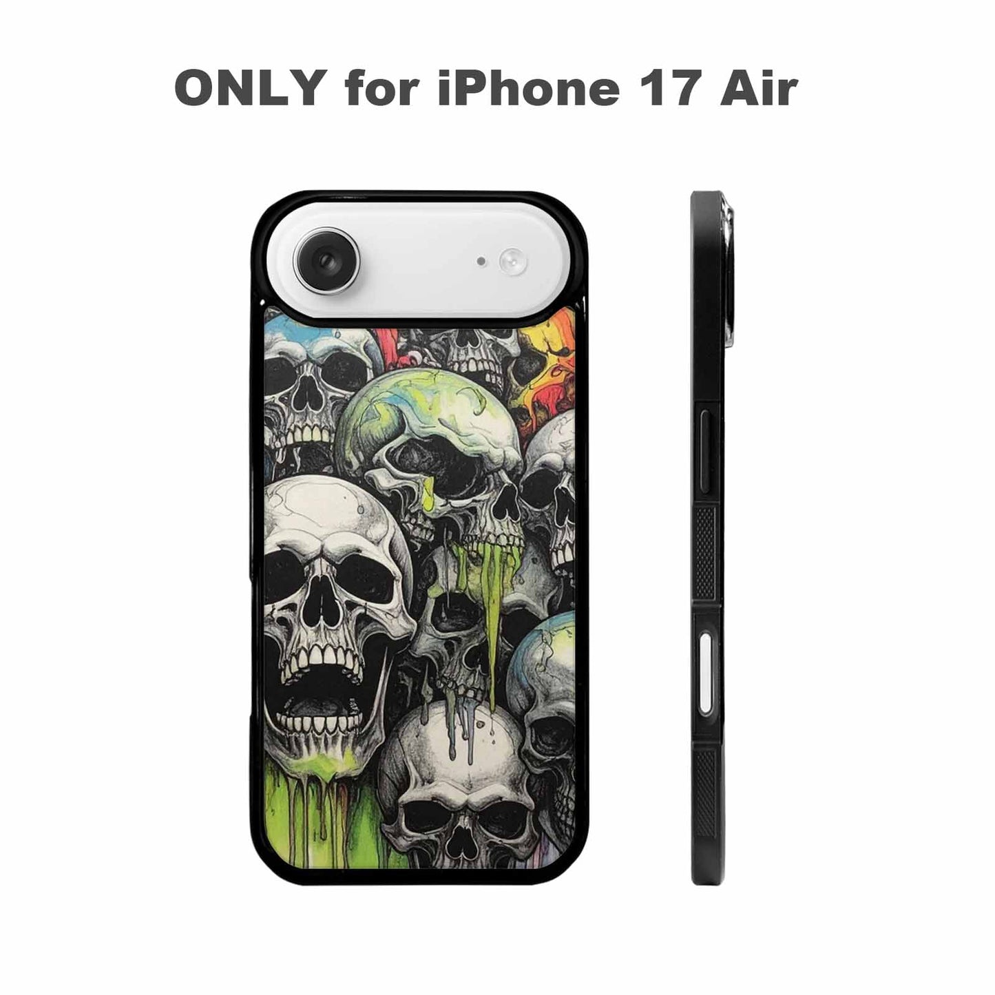 iPhone 17 Air Case — Rainbow From Skulls Mouth Black Gothic, Custom Art Phone Cover