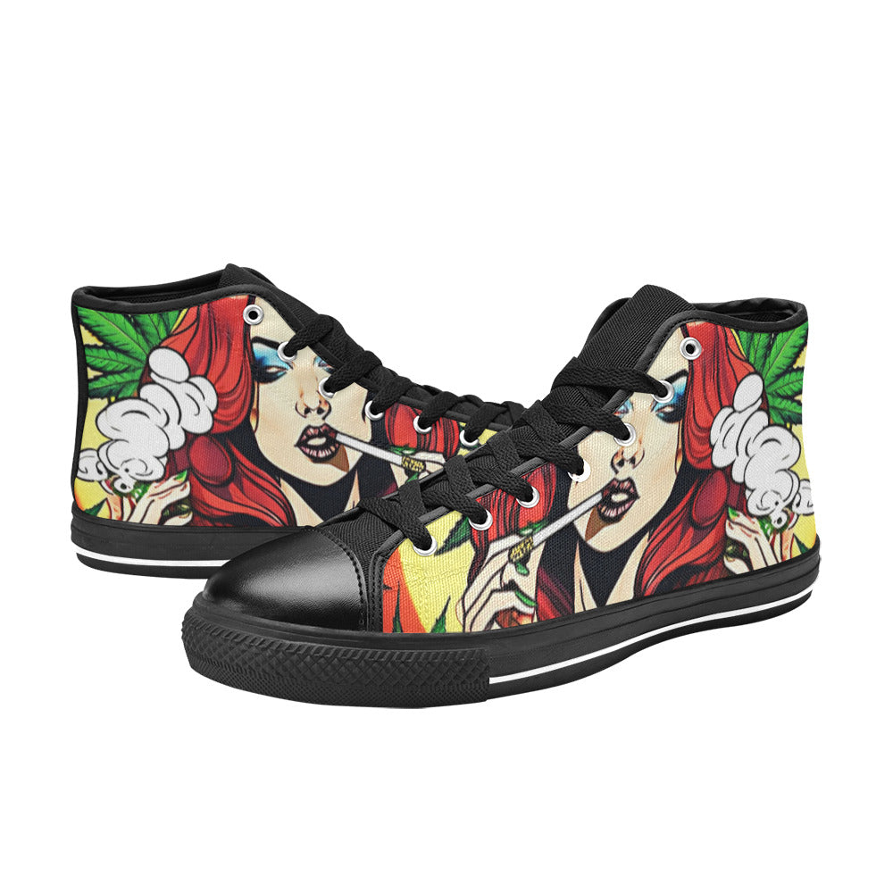 WOMEN'S Chill 420 Woman High Top Canvas Surreal Custom Sneakers