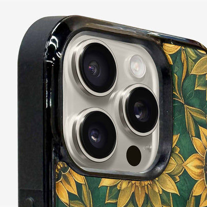 iPhone 15 Pro Max Case — Sunflower Mandala Kaleidoscope Custom, Customized Protective Case