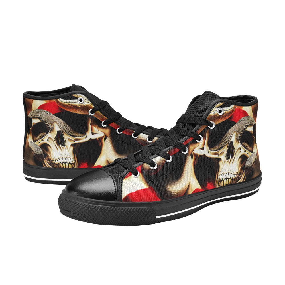 MEN'S Cc Patriotic Usa Flag High Top Canvas Dark Academia Custom Shoes