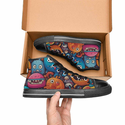 MEN'S Cartoon Monster Character High Top Canvas Grunge Custom Sneakers