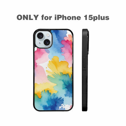 iPhone 15 Plus Case — Trans Strong Watercolor Seamless Pattern Vibrant, Unique Phone Case Design