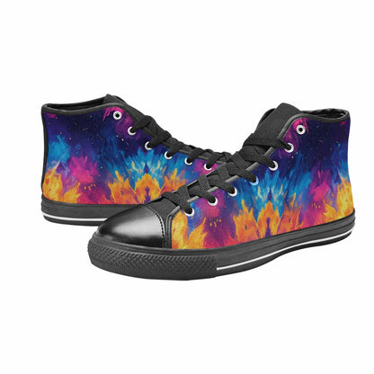 WOMEN'S Tie Dye Galaxy High Top Canvas Vibrant Chaos Custom Shoes