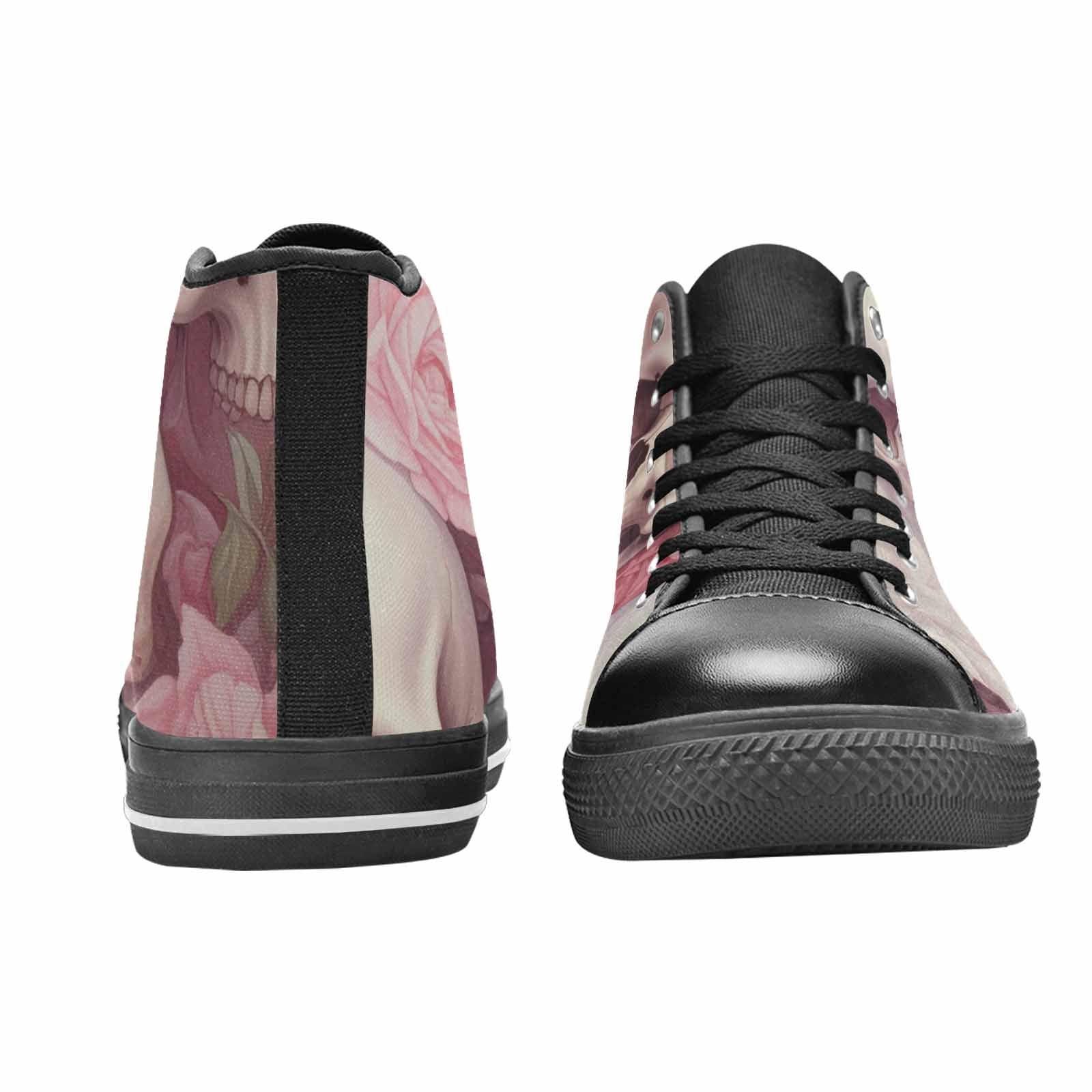 MEN'S Skulls Roses Soft Airbrush High Top Canvas Grunge Shoes