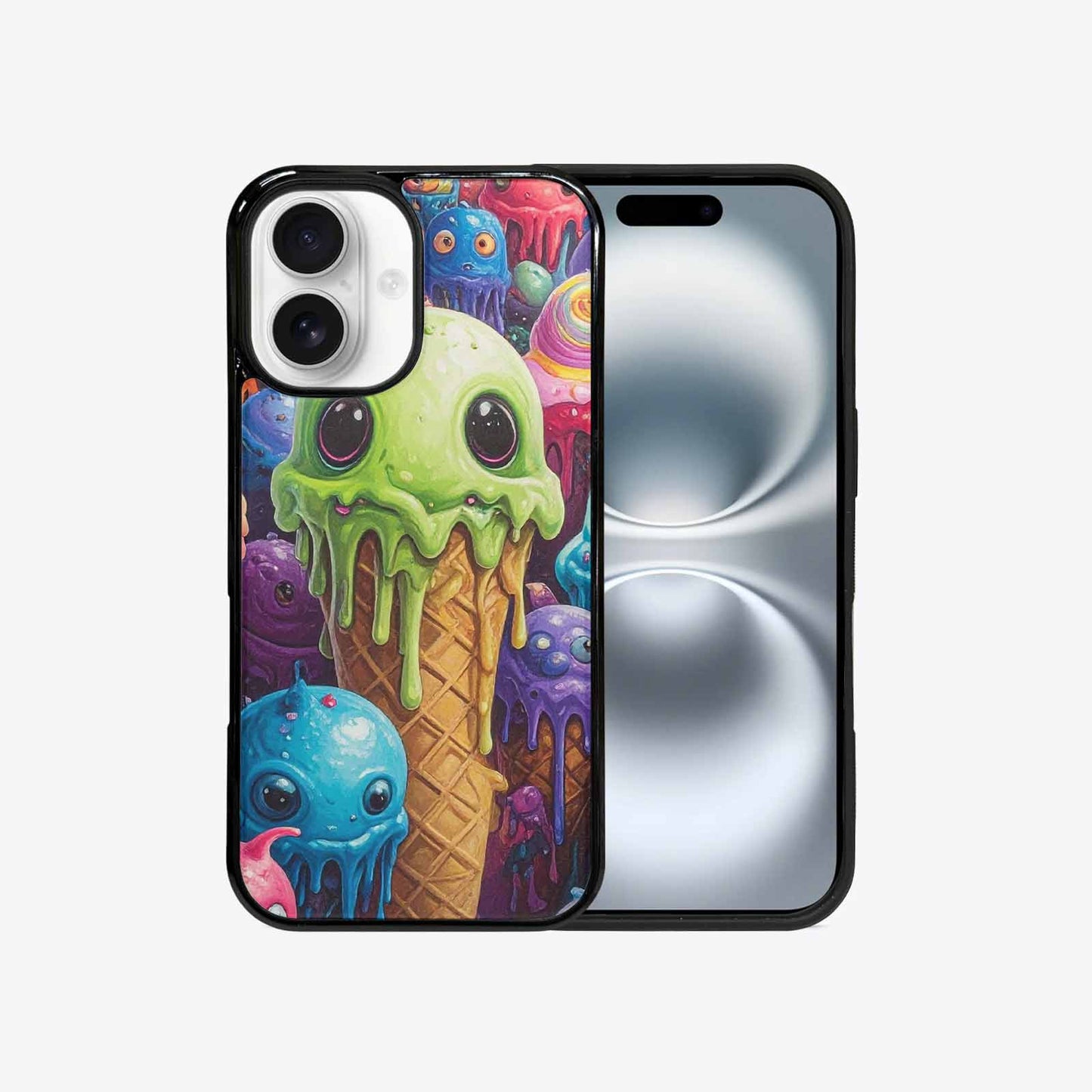 iPhone 16 Case — Melting Ice Cream Monster Charac, Custom Phone Case