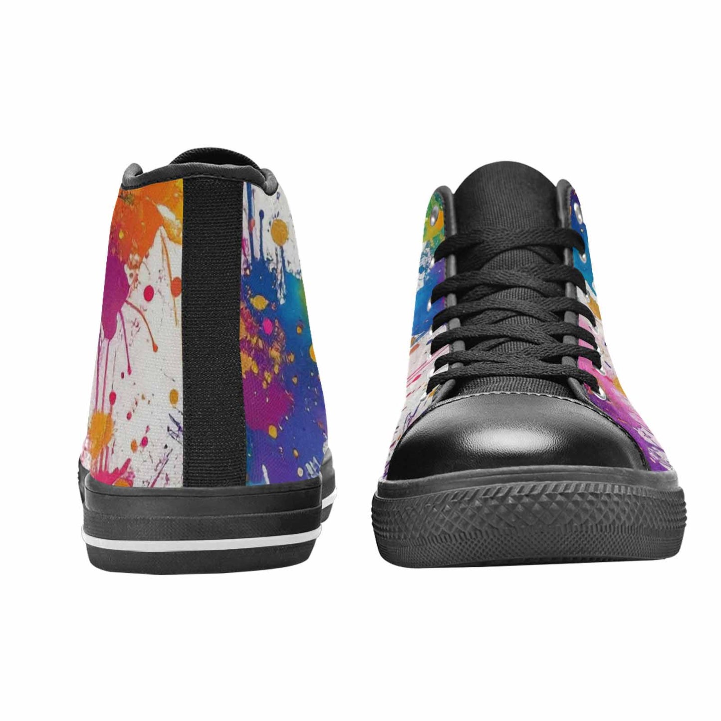 MEN'S Paint Splatter High Top Canvas Vibrant Chaos Sneakers