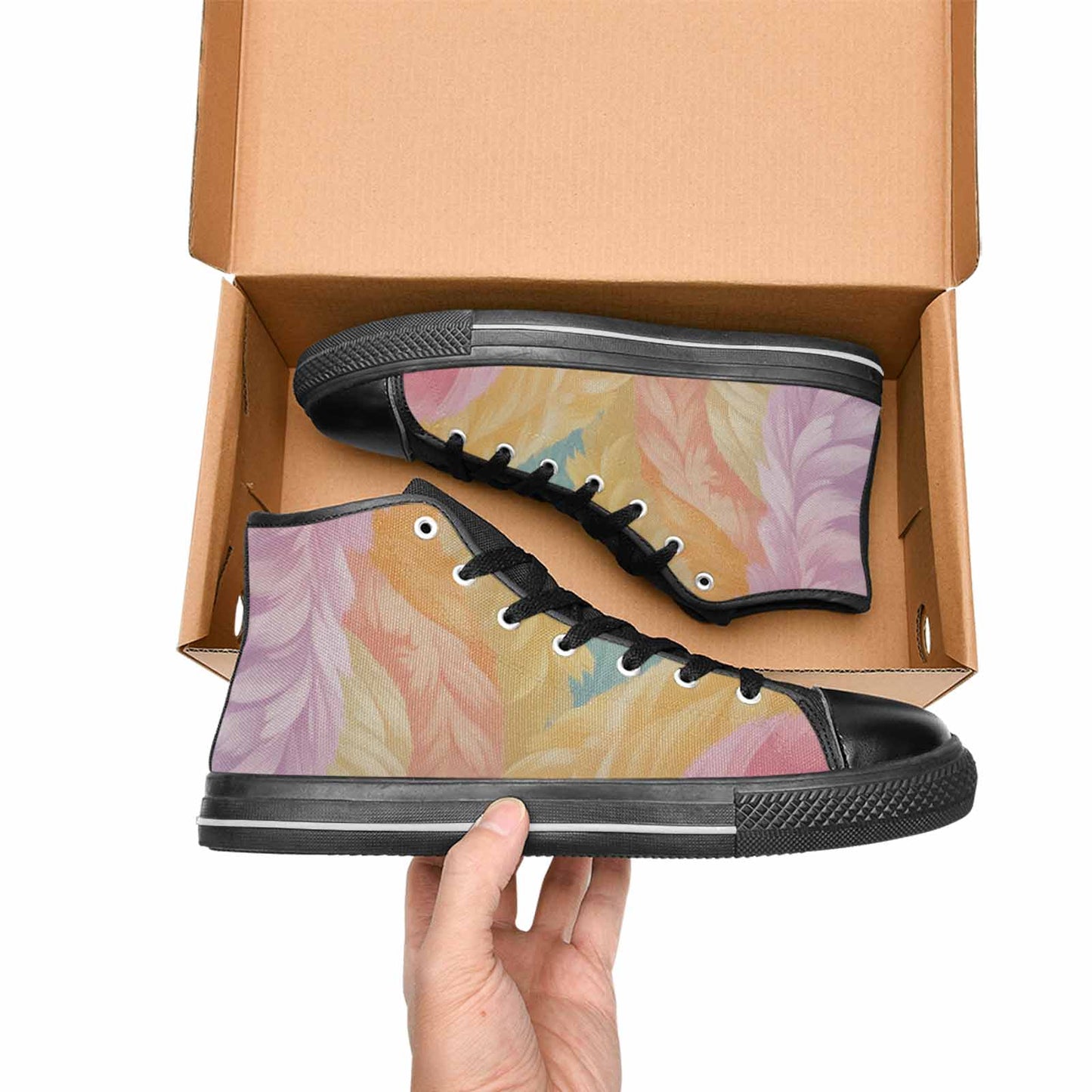WOMEN'S Zebra Pastel Rainbow High Top Canvas Y2K Sneakers