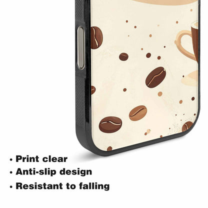 iPhone 16 Pro Case — Coffee Cup And Bean Pattern Seamless, Custom Print Case Cover
