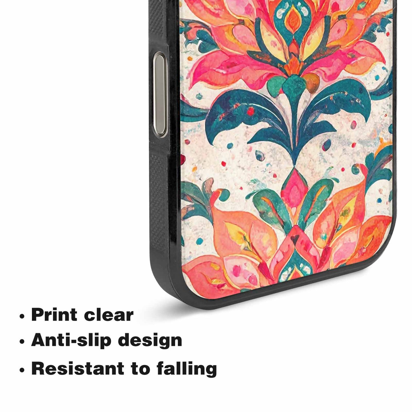 iPhone 16 Pro Max Case — Marble Floral, Custom Art Phone Cover