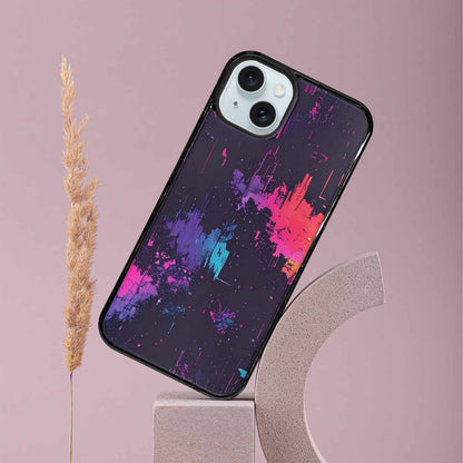 iPhone 15 Plus Case — Glitch Dark Art Seamless Pattern Vibrant, Unique Phone Case Design