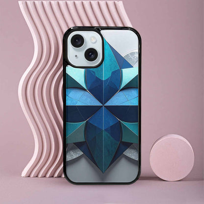 iPhone 15 Case — Geometric Origami Art Pattern, Custom Print Case Cover
